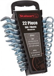 Stalwart SAE and metric combination wrench set
